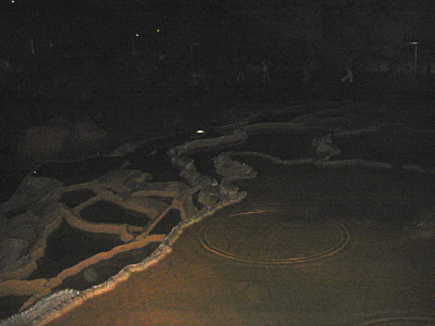 奥のリムストーンプール「千町田」。  洞穴生物のシコクヨコエビが住んでいる。 
